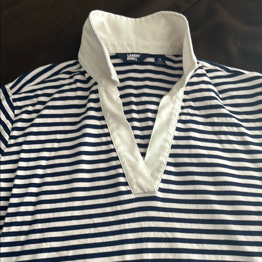 Lands' End Striped Polo Shirt